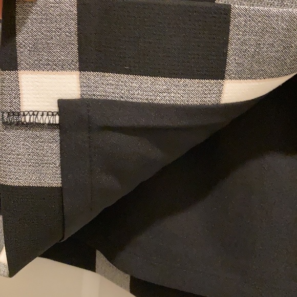 Plaid Front Slit Pencil Skirt, size-0, White/Black/Grey,Lined - Picture 7 of 11